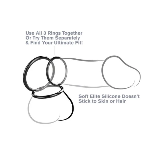 Pipedream Fantasy C-Ringz Silicone 3-Ring Stamina Set