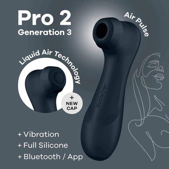 Satisfyer Pro 2 Generation 3 - szilikon, akkus, vízálló, csiklóizgató vibrátor - 16,4 cm (fekete)