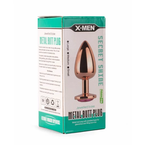 X-Men Secret Shade Metal Butt Plug Rose S