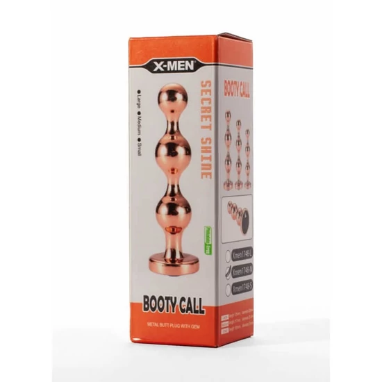 X-Men Secret Shine Booty Call Metal Butt Plug With Gem Gold M
