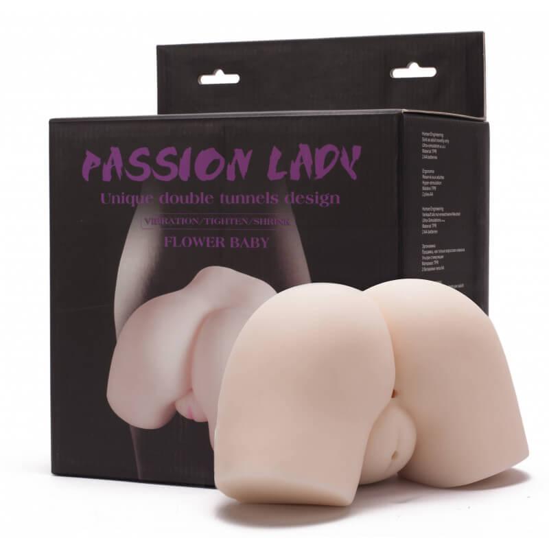 LyBaile Passion Lady Pussy & Anal - távirányítós, vízálló, élethű, vibrációs vagina és popsi maszturbátor (testszínű)