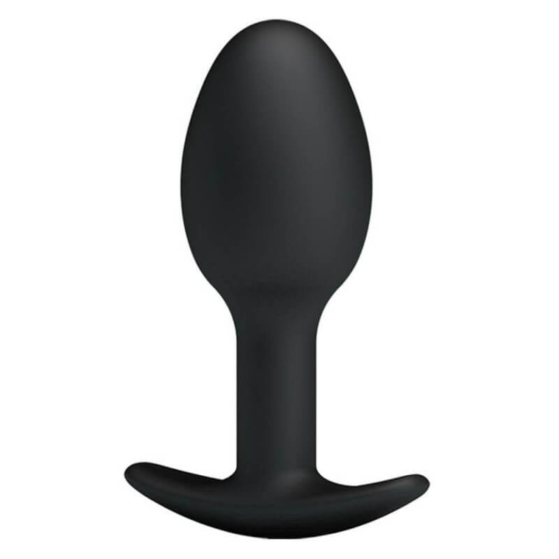Pretty Love Heavy Balls Silicone Butt Plug - szilikon, vízálló anál dildó - 8,4 cm (fekete)