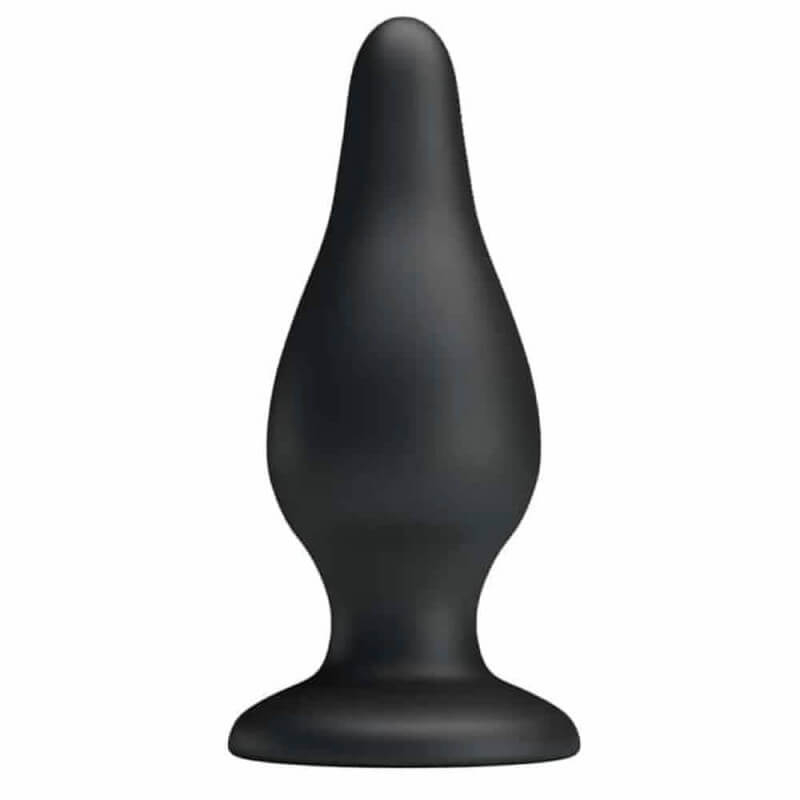 Pretty Love Sturdy Silicone Anal Plug - szilikon, letapasztható, vízálló anál dildó - 15,4 cm (fekete)