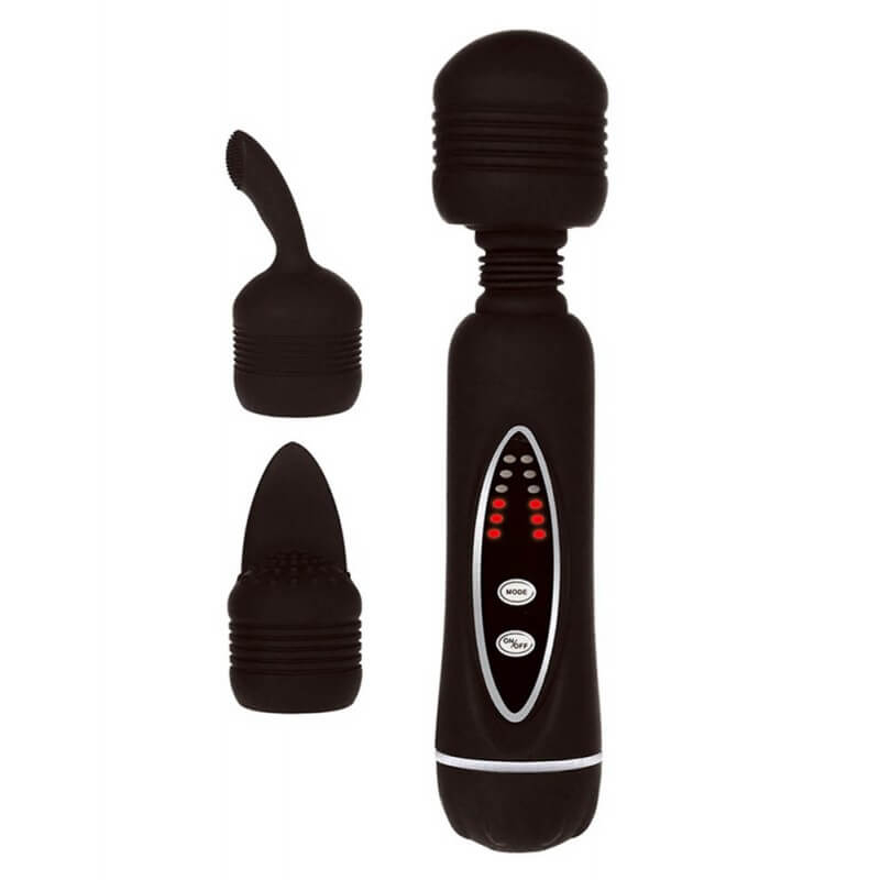 Pretty Love Magical Massager - szilikon, vízálló masszírozó vibrátor - 20,5 cm (fekete)