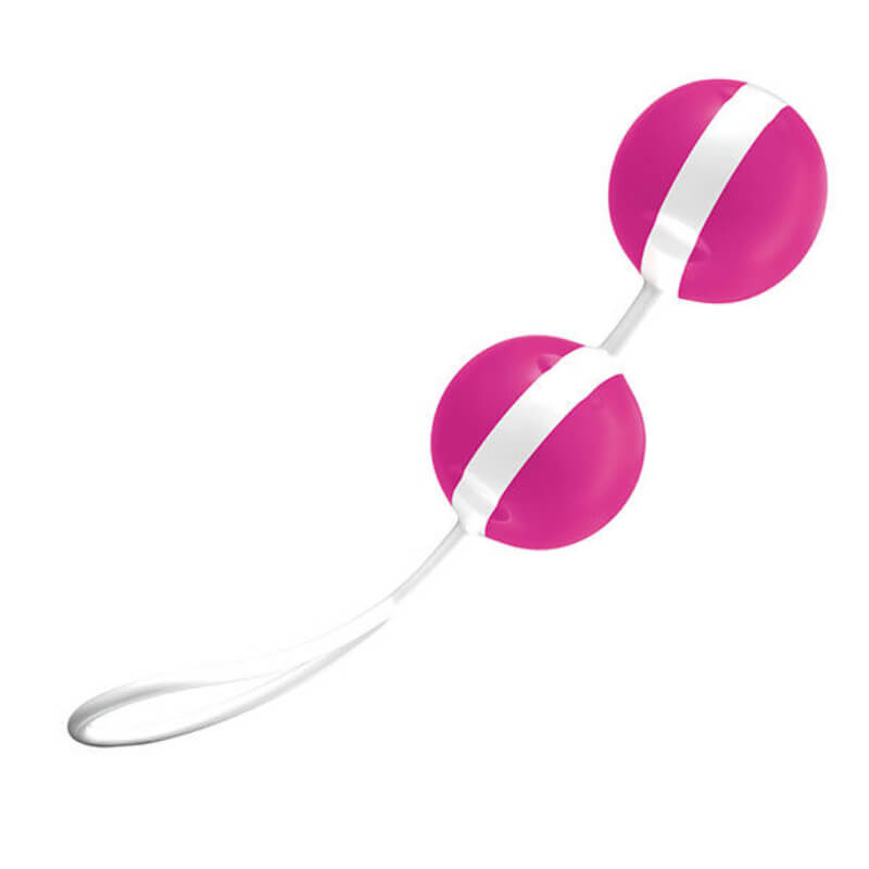 Joydivision Joyballs Trend - szilikon, vízálló gésagolyó duó - 12,5 cm (rózsaszín-fehér)