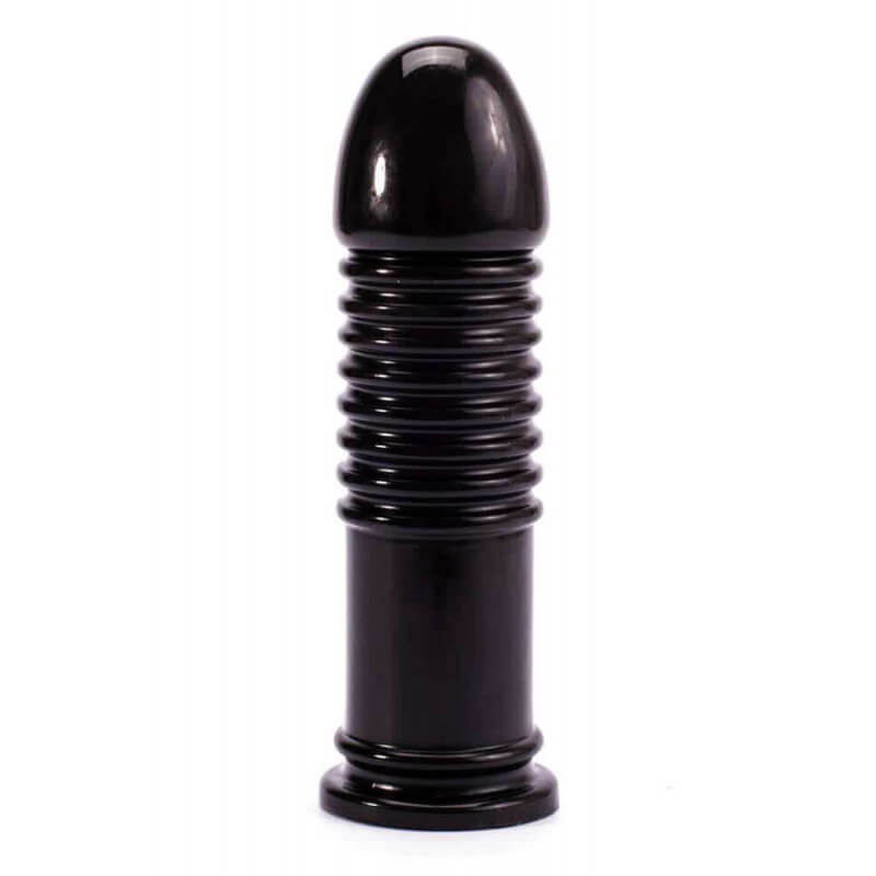 Lovetoy King-Sized Anal Bumper - letapasztható, vízálló anál dildó - 22,5 cm (fekete)