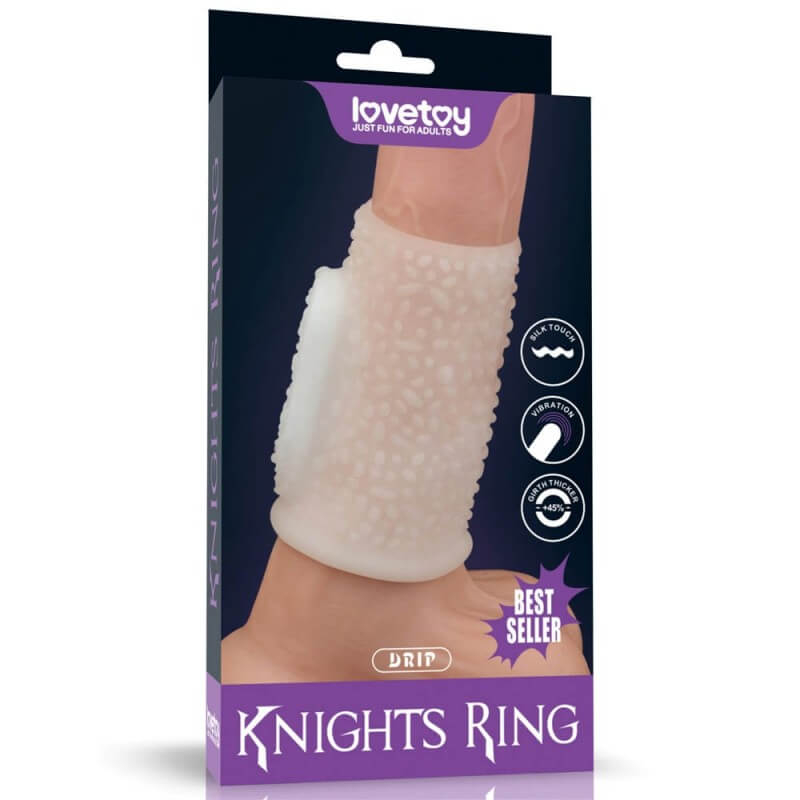Lovetoy Vibrating Spiral Knights Ring (White) II - vízálló, vibrációs péniszgyűrű (fehér)