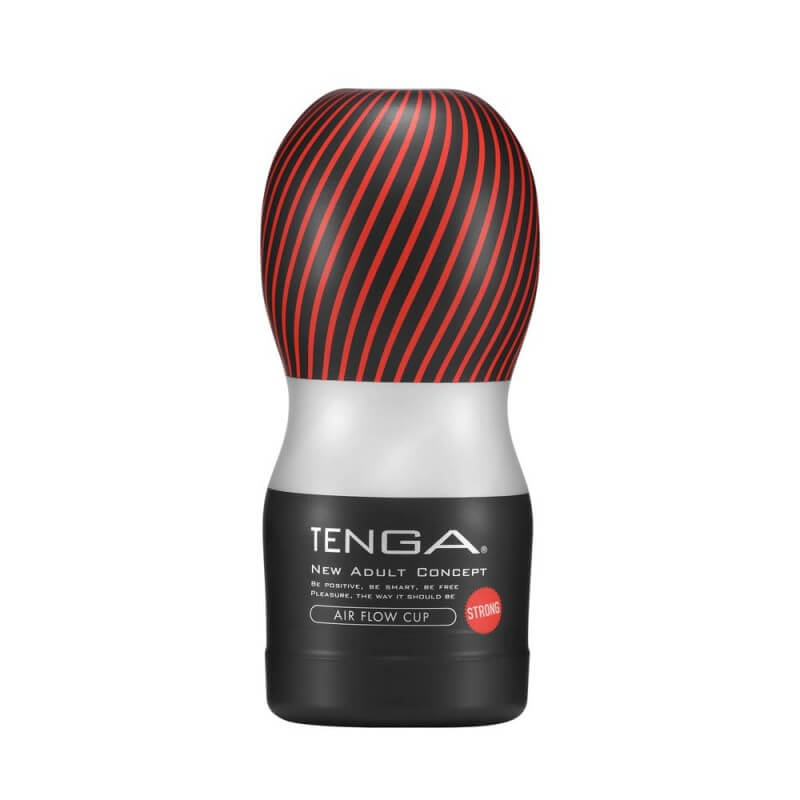 Tenga Air Flow Cup Strong - többször használható, vízálló maszturbátor - intenzív (fekete-piros)