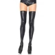 Leg Avenue Wet Look Thigh Highs - szexi harisnya és combfix (fekete)