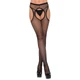 Leg Avenue Fishnet Suspender Hose - szexi harisnya (fekete)