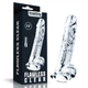 Lovetoy 7.5&quot; Flawless Clear Dildo - letapasztható, herés, vízálló, élethű dildó - 19 cm (átlátszó)