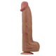 Lovetoy 14&quot; King Sized Sliding Skin Dual Layer Dong - letapasztható, herés, vízálló, élethű dildó - 36 cm (barna)