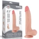 Lovetoy 8.5&quot; Sliding Skin Dual Layer Dong - letapasztható, herés, élethű dildó - 20 cm (testszínű)