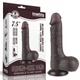 Lovetoy 7.5&quot; Sliding Skin Dual Layer Dong - szilikon, vízálló dildó - 19,5 cm (fekete)