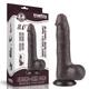 Lovetoy 8.0&quot; Sliding Skin Dual Layer Dong - letapasztható, herés, vízálló, élethű dildó - 20 cm (fekete)