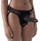 Lovetoy 7.5&quot; Easy Strapon Set - letapasztható, felcsatolható, herés, vízálló, élethű dildó hámmal - 19 cm (fekete)