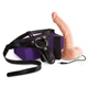 Nmc Sexxbian 7.5&quot; Vibrating Dong &amp; Harness - távirányítós, élethű vibrátor hámmal - 14,5 cm (fekete-testszínű)