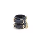 NS Novelties Bondage Couture Wrist Cuff - műbőr kötöző (arany-fekete)