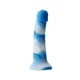 NS Novelties Colours Pleasures Yum Yum 7&quot; Dildo - szilikon, letapasztható, vízálló, élethű dildó - 17,8 cm (kék-fehér)