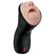 Pipedream PDX Elite Deep Throat Vibrating Stroker - vízálló, élethű, vibrációs száj maszturbátor (fekete-testszínű)