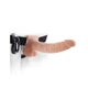 Pipedream Fetish Fantasy Series 9&quot; Vibrating Hollow Strap-On With Balls - felcsatolható, távirányítós, herés, vízálló, élethű vibrátor hámmal - 22,9 cm (fekete-testszínű)