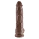 Pipedream King Cock 10&quot; Cock With Balls - letapasztható, herés, vízálló, élethű dildó - 25,4 cm (barna)