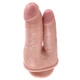 Pipedream King Cock Double Penetrator - kétágú, letapasztható, vízálló, élethű dildó - 11,4/15,2 cm (testszínű)