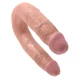 Pipedream King Cock Medium Double Trouble - kétvégű, vízálló, élethű dildó - 14/35 cm (testszínű)