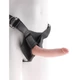 Pipedream King Cock Strap On Harness With 7&quot; Cock - szilikon, letapasztható, vízálló, élethű dildó hámmal - 17,8 cm (fekete-testszínű)
