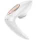 Satisfyer Pro 4 Couples - szilikon, akkus, csiklóizgatós, vízálló, léghullámos párvibrátor - 8,5/11 cm (fehér)