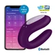 Satisfyer Double Joy - szilikon, okos, akkus, vízálló párvibrátor - 8 cm (lila)