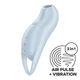 Satisfyer Pocket Pro 1 - szilikon, akkus, vízálló, léghullámos csiklóizgató vibrátor - 13,9 cm (kék)