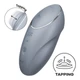 Satisfyer Tap &amp; Climax 1 - szilikon, akkus, vízálló, csiklóizgató mini vibrátor - 11 cm (szürke)