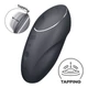 Satisfyer Tap &amp; Climax 1 - szilikon, akkus, vízálló, csiklóizgató mini vibrátor - 11 cm (fekete)