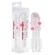 Seven Creations Super Stretch Silicone Sleeve With Little Balls - szilikon, vízálló, hosszabbító péniszköpeny - 14 cm (átlátszó)